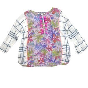 Nellystella Bright Floral Grid Top